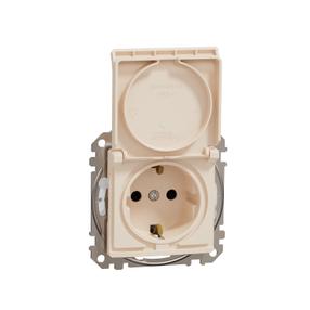 Розетка Schneider Electric Sedna Design SDD212024, c заземлением, IP44, алюминиевый цв.