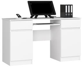 Rašomasis stalas su spintele Akord Furniture Factory CLP A5 2D 2SZ, 135 cm x 50 cm, 77 cm, balta sp.