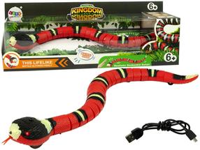 Žaislinis gyvūnas, gyvatė Lean Toys Animal Kingdom, 40 cm, raudona sp.