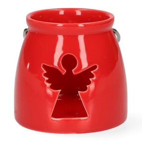 Žvakidė Homla Angel, keramika, Ø 8 cm, 8 cm, raudona