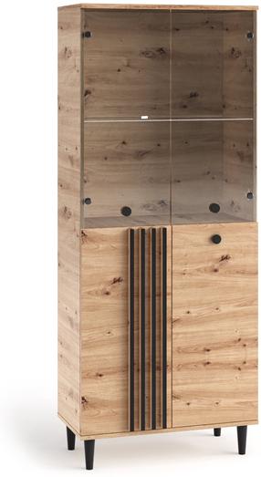 Vitrina ADRK Livia 06, ruda sp./juoda sp., 80 cm x 40 cm x 196 cm