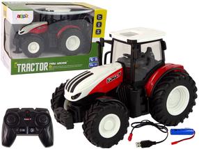  Трактор Lean Toys 13341, 1:24, белый цв./черный цв./красный цв.