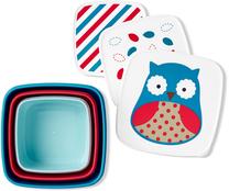Dėžutė maistui Skip Hop Zoo Snack Box Set Owl, 3 m., plastikas, mėlyna sp./balta sp./raudona sp.