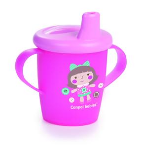 Bērnu pudele dzeršanai Canpol Babies, 250 ml, 9 mēn., rozā krās.
