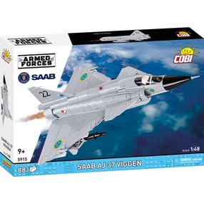 Конструктор, самолет Cobi Armed Forces Saab AJ 37 Viggen 5915, 881 шт., белый цв.