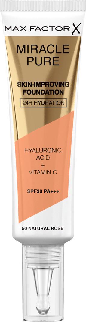 Skystas makiažo pagrindas Max Factor Skin-Improving Miracle Pure Natural Rose, smėlio sp., 50 natural rose, 30 ml