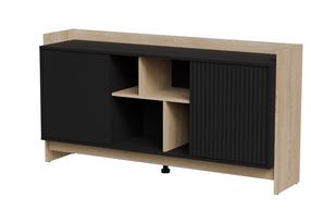 Komoda Cama Porto, ąžuolo sp./juoda sp., 77 cm x 150 cm x 38 cm