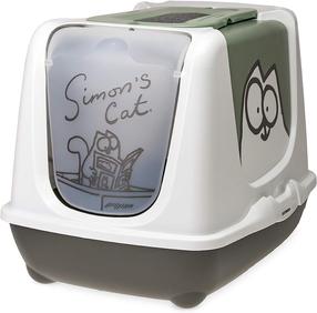 Uždaro tipo kačių tualetas Karlie Simon's Cat 522122, balta sp./žalia sp., uždaras, 50 cm x 37 cm x 39 cm
