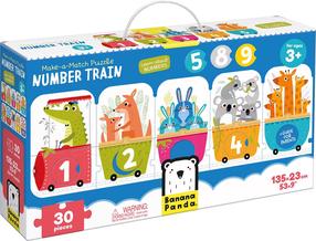 Edukacinė dėlionė Bananapanda Number Train, įvairių spalvų, 30 vnt.