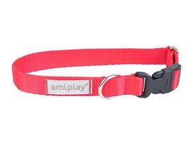 Antkaklis šunims Amiplay Samba, raudona sp., 180 - 300 mm x 10 mm, XS