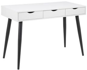 Rakstāmgalds ar atvilktnēm Home4you Neptun AC17986, 110 cm x 50 cm, 77 cm, balta krās./melna krās.