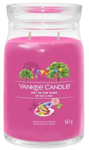 Svece, aromātiskā Yankee Candle Signature Art in the Park, 60 - 90 h, 567 g, rozā krās.