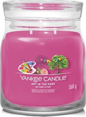 Svece, aromātiskā Yankee Candle Signature Art In The Park, 35 - 50 h, 368 g, tumši rozā krās.