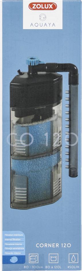Akvārija filtrs Zolux Aquaya Corner 120, 80 - 120 l, melna krās.