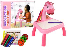 Проектор для рисования, c аксессуарами, единорог Lean Toys, розовый цв.