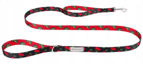 Šuns pavadėlis Amiplay Be Happy Cherry, juoda sp./raudona sp., S, 1.5 m x 15 mm