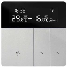 Термостат Avatto WT50-WH-3A, встраивается в стену, черный цв./серый цв., 8.6 см, 5 - 60 °С
