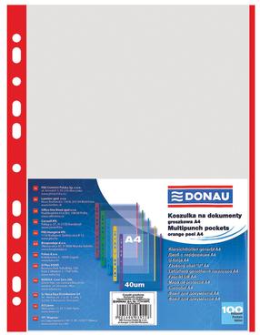 Įmautė Donau 11D17741-04, A4, 100 vnt. Raudona sp.