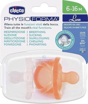 Luttide komplekt Chicco Physio Forma Luxe, 6+ kuud, läbipaistev v./oranž v.