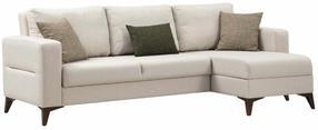 Kampinė sofa - lova Atelier Del Sofa Kristal 730MST1367, smėlio sp., dešininė, 90 x 236 cm x 86 cm