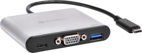 Adapteris SilverStone USB-C - VGA/USB/USB-C SST-EP06C USB-C male, VGA/USB/USB-C female, pilka sp.