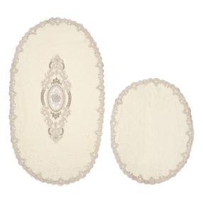 Vannitoamattide komplekt Foutastic Selonya Oval 299ANR1463, kreemjasvalge, 115 cm x 65 cm