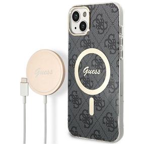 Telefona maciņa un lādētāja komplekts Guess BUGUHMP14MH4EACSK, melna krās., Apple