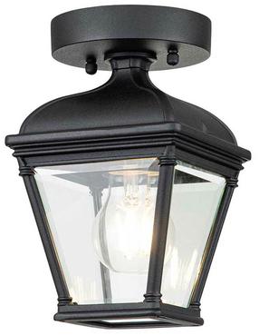 Āra griestu lampa Elstead Lighting Bayview, 60W, E27, IP44, melna krās., 14.2 cm x 22.4 cm