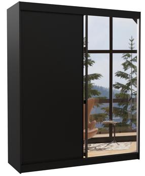 Skapis ADRK Viki 180, melna krās., 58 cm x 180 cm x 215 cm, ar spoguli