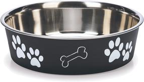 Миска для животного Ascar Paw Motif SS, 1.5 л, 21.5 см x 21.5 см x 6.5 см, черный цв.