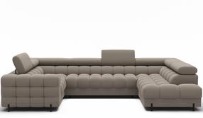 Kampinė sofa - lova Fectory, smėlio, 346 x 205 cm x 93 cm