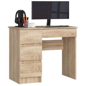 Rakstāmgalds ar atvilktnēm Akord A-7 Left, 90 cm x 50 cm, 77 cm, sonoma ozola krās.