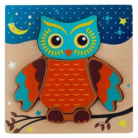 Деревянный пазл Owl, 15 см x 15 см, 6 шт.