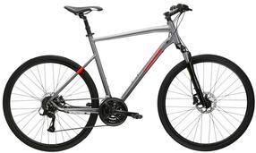Velosipēds hibrīds Kross Evado 4.0, 28 ", XL rāmis, sudraba krās./sarkana krās.