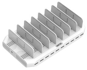 Uzlādes stacija Unitek USB Charging Station 10-ports, USB, balta krās.