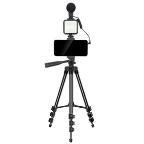 Elight M5 Vlog Telefoni fikseeritud video- ja fotokomplekt LED-valgusega / Mikrofoniga / 1,3 m statiiviga / pulti