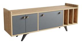 TV galds Kalune Design Maribor, antracīta krās./ozola krās., 150 cm x 62 cm x 40 cm