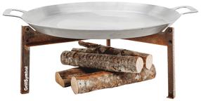 Laužavietės keptuvė su nuimamomis kojelėmis GrillSymbol Skillet Stark, plienas, 58 cm, nerūdijančiojo plieno sp.