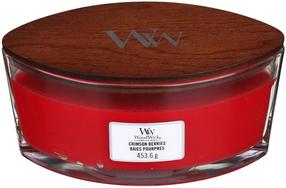 Svece, aromātiskā WoodWick Crimson Berries Elipsa, 40 h, 453.6 g, sarkana krās.
