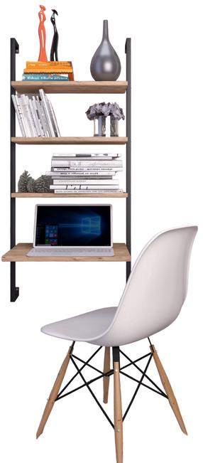 Sieninė lentyna Kalune Design Masaly, ruda sp./juoda sp., 120 cm x 20 cm x 49 cm