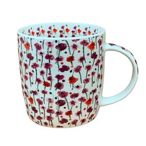 Puodelis Nava Poppy M12, balta sp./raudona sp., 0.400 l
