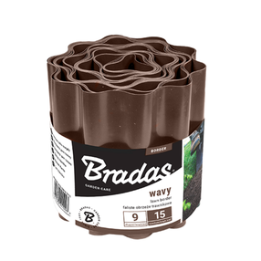 Mauriņa apmale Bradas Wavy, 900 cm x 20 cm, brūna krās.
