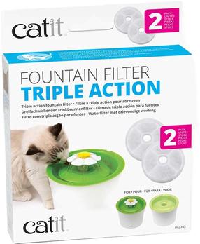 Filtras gertuvei Catit Triple Action, 14 cm x 14 cm, 2 vnt., balta sp.