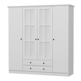 Riidekapp Kalune Design Kale 4017, valge v., 52 cm x 180 cm x 190 cm, peegliga