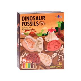 Plastilīna komplekts, ar piederumiem, dinozaurs Fossils, daudzkrāsaina