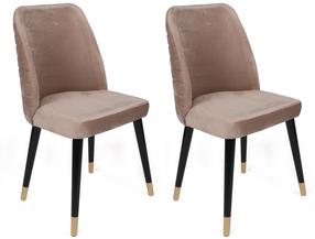 Kėdžių rinkinys Kalune Design Hugo 364 V2 974NMB1668, matinė, aukso sp./juoda sp./smėlio sp., 49 cm x 50 cm x 90 cm, 2 vnt.