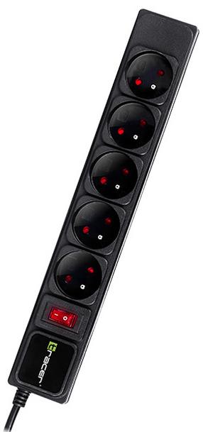 Pikendusjuhe Tracer PowerGear, 3 m, 5 pesa, lülitiga, must v.