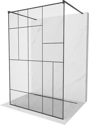 Dušisein Mexen Kioto Walk-In, 110 cm x 200 cm, must v./läbipaistev