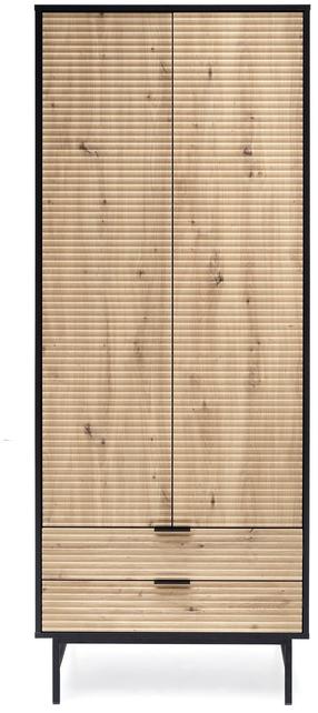 Skapis Murano S-1, ozola krās./melns krās., 80 cm x 53 cm x 205 cm