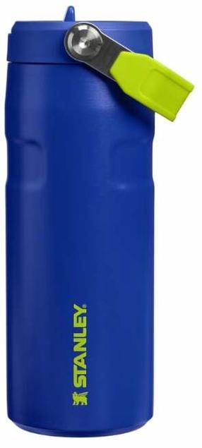 Бутылка-термос Stanley The IceFlow Bottle Flip Straw 2.0, 0.47 л, зеленый цв./темно-синий - navy цв.